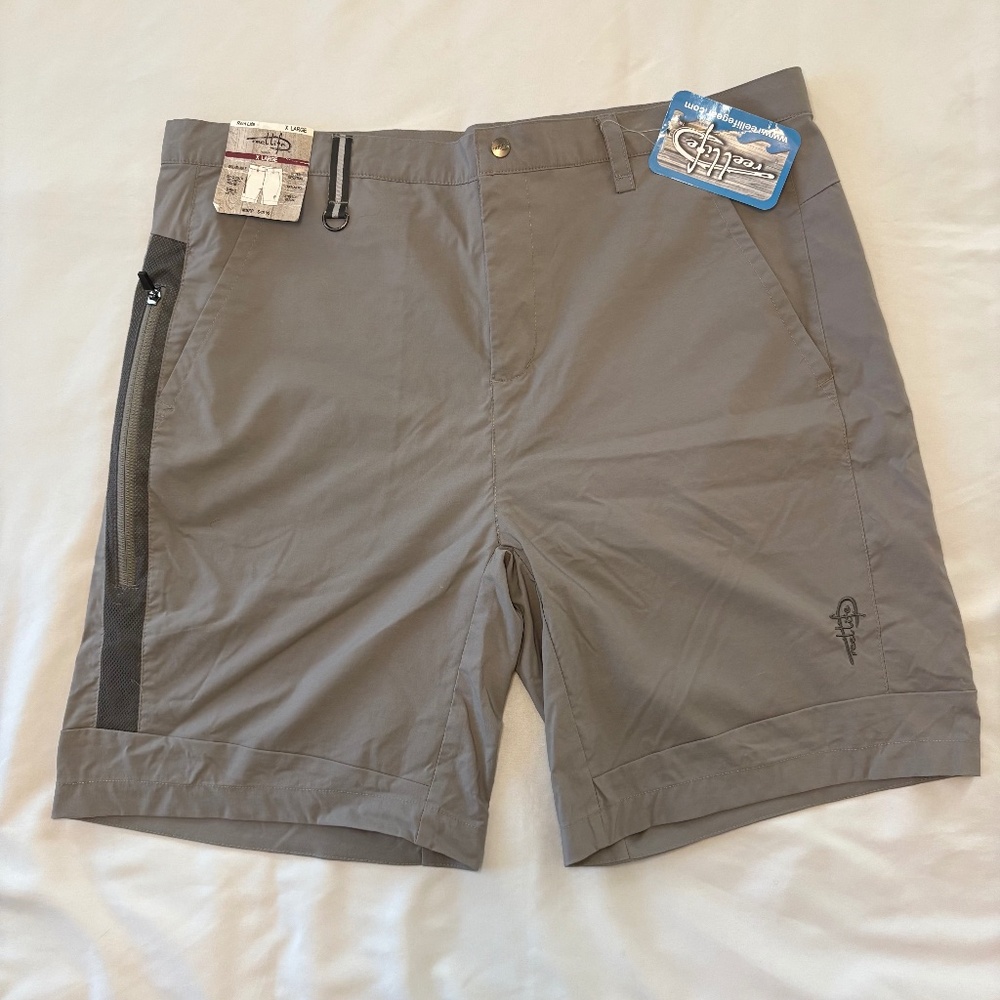 Reel Life Riptide Grey Fishing Shorts‎ Size XL